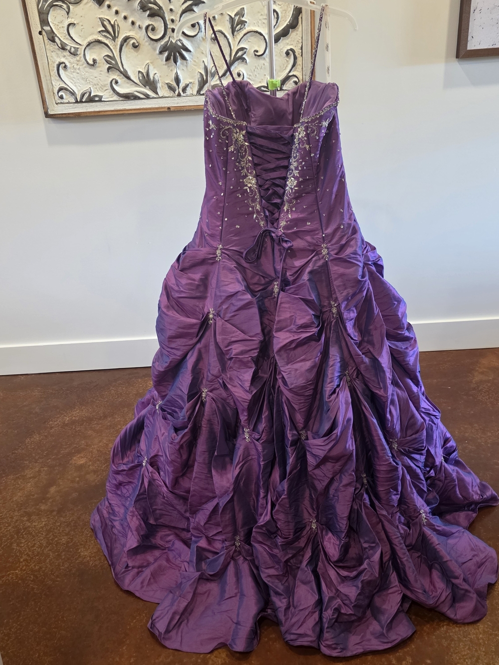 Tiffany Designs Size 14 Purple Beaded Corset Ball Gown Formal Prom/Pageant Dress - Picture 2 of 14